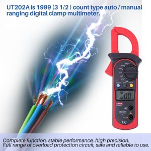 Uni-T UT202A Auto-Ranging AC DC 600 Amps Auto/Manual Range Digital Handheld Clamp Meter Multimeter Test Tool