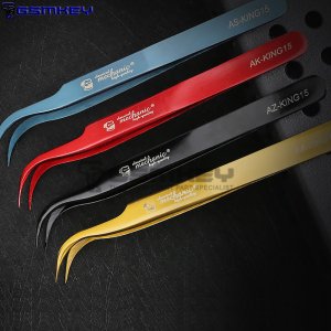Dazzle Colour Stainless Steel Curved Mouth Tweezers Electronic Components Multi-Function Clip Resistant Repair Tools
